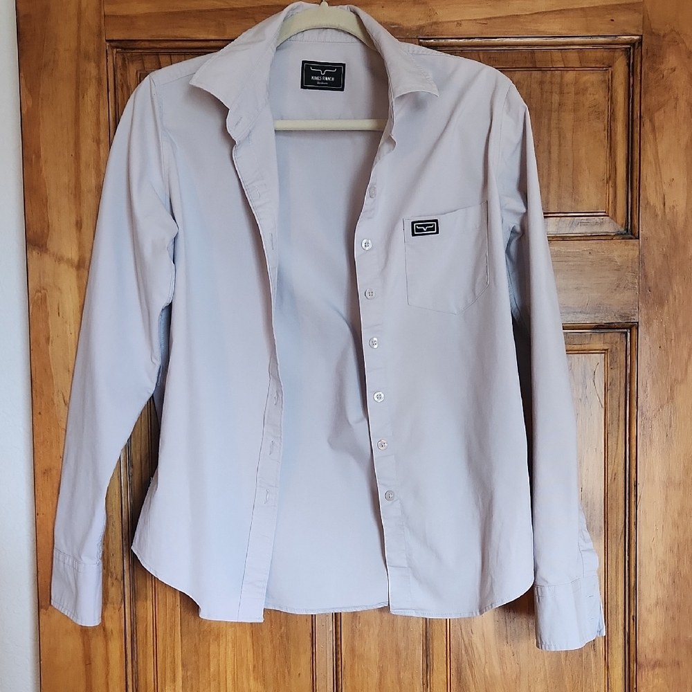 Kimes Ranch Light Gray Casual Button-Down Shirt